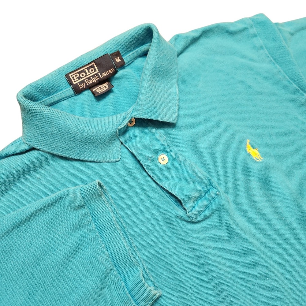 Polo by Ralph Lauren Size M Teal Pique Golf Preppy Short Sleeve Shirt Outdoors
